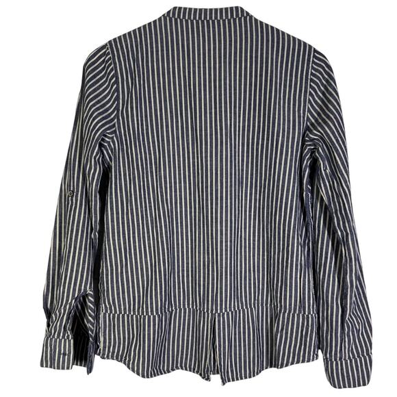 Sundance Women's  Size XS Tab Collar Button Up Blue Long Sleeve Shirt - Picture 2 of 3